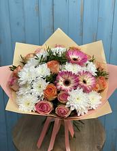 Букет цветов из:  Розы, Герберы и Хризантемы #REPLACE_PRED# Казачка