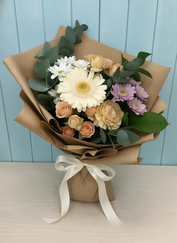 Букет цветов из: Герберы и Хризантемы в Казачка