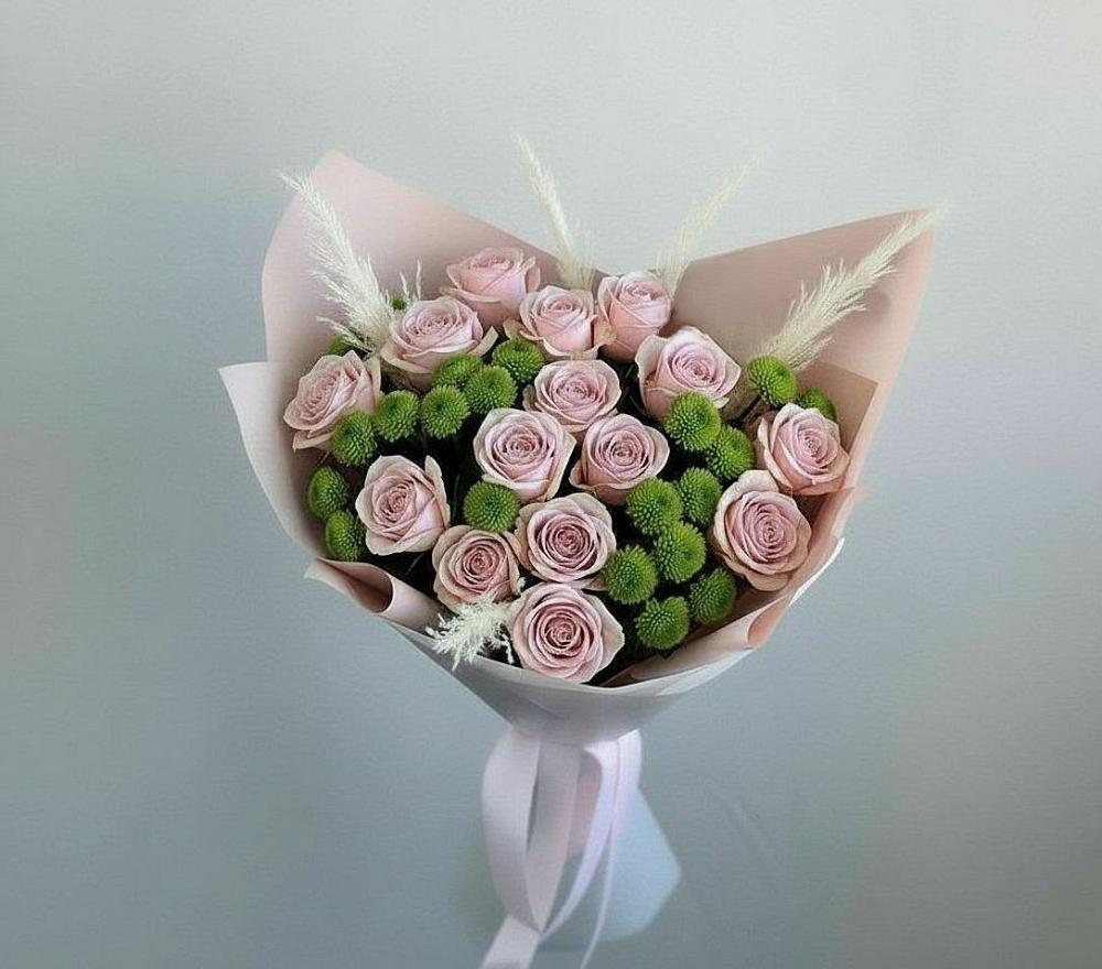 Букет цветов из: Розы и Хризантемы в Казачка