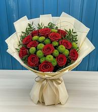 Букет цветов из:  Розы и Хризантемы в Казачка