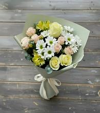 Букет цветов из:  Альстромерии, Розы и Хризантемы #REPLACE_PRED# Казачка