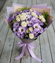 Букет цветов из:  Хризантемы и Розы в Казачка